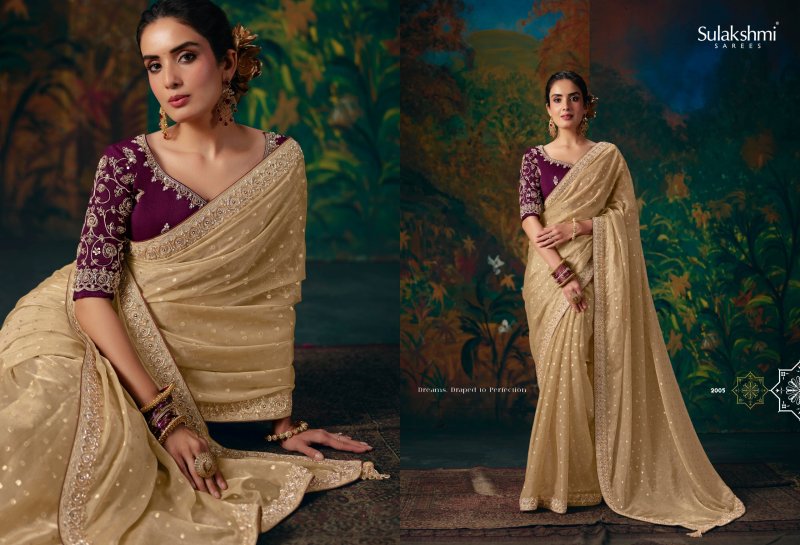 Virasat Vol 2 By Sulakshmi Fancy Fabric Beads And Border Work Saree